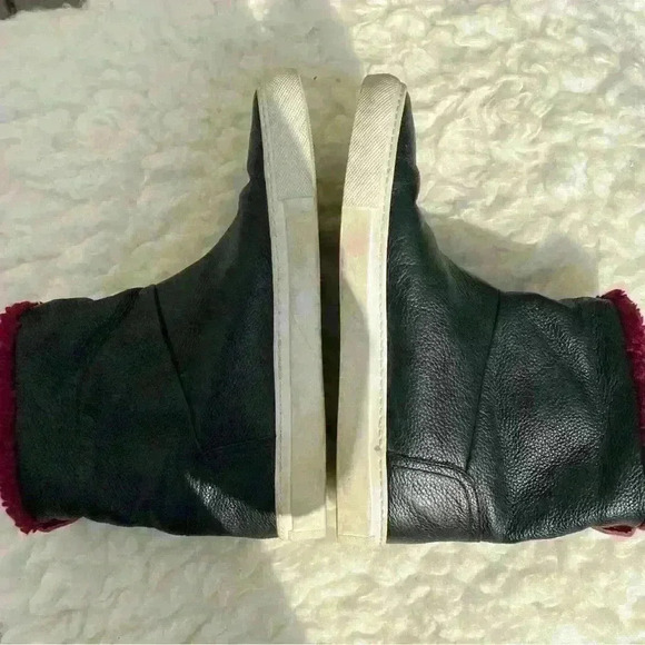 FURLA Black Megamix 100%Leather Faux Fur Ankle boots! - Picture 7 of 11